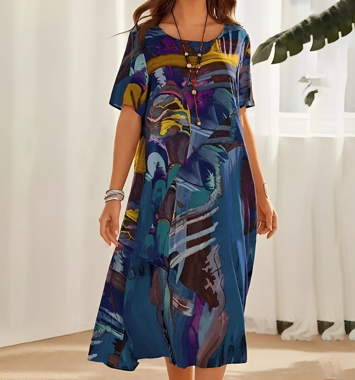 Damenkleid Damen | Lockerer Schnitt & Statement-Print