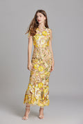 Damenkleid Maxi | 3D-Blüten-Optik & definierte Silhouette