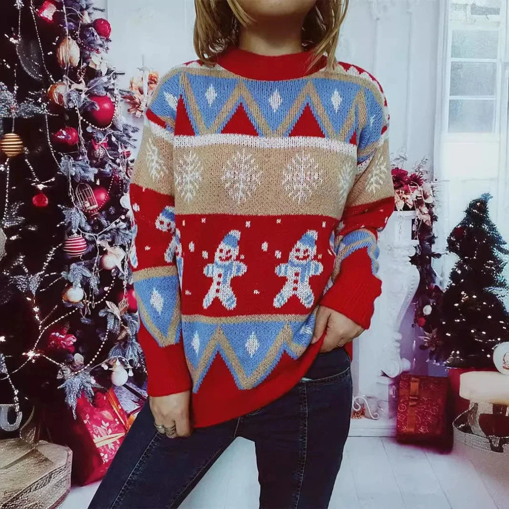 Damenpullover Festlich Gemütlich Acrylmischung für Weihnachtsfeiern