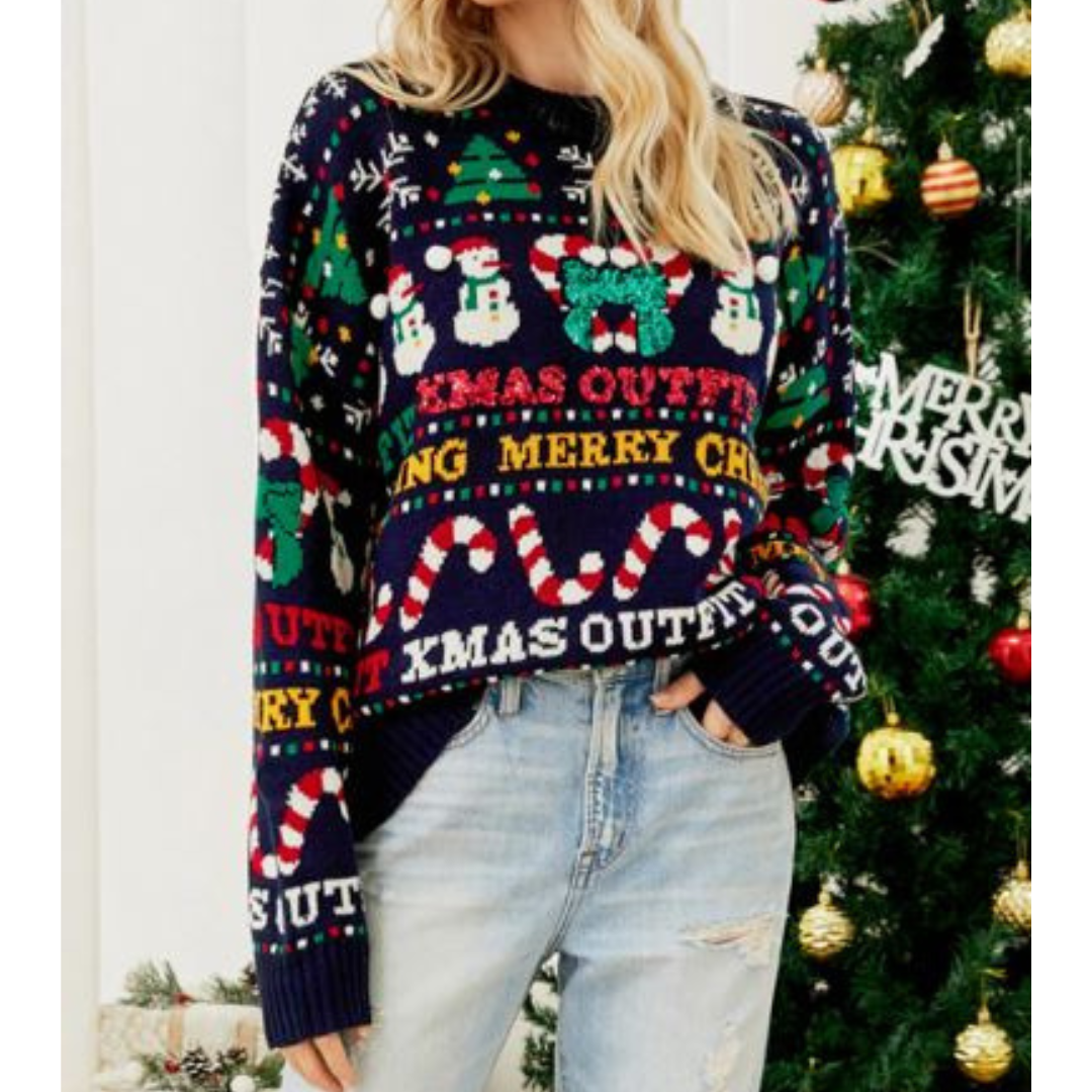 Damenpullover Festlich Warm Strick für Feiertage
