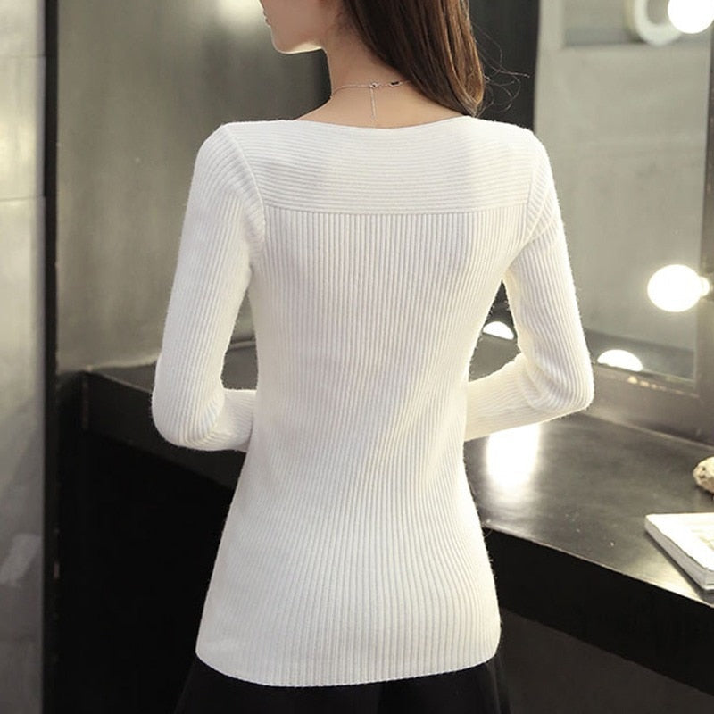 Pullover für Damen mit U-Boot-Ausschnitt und Slim Fit