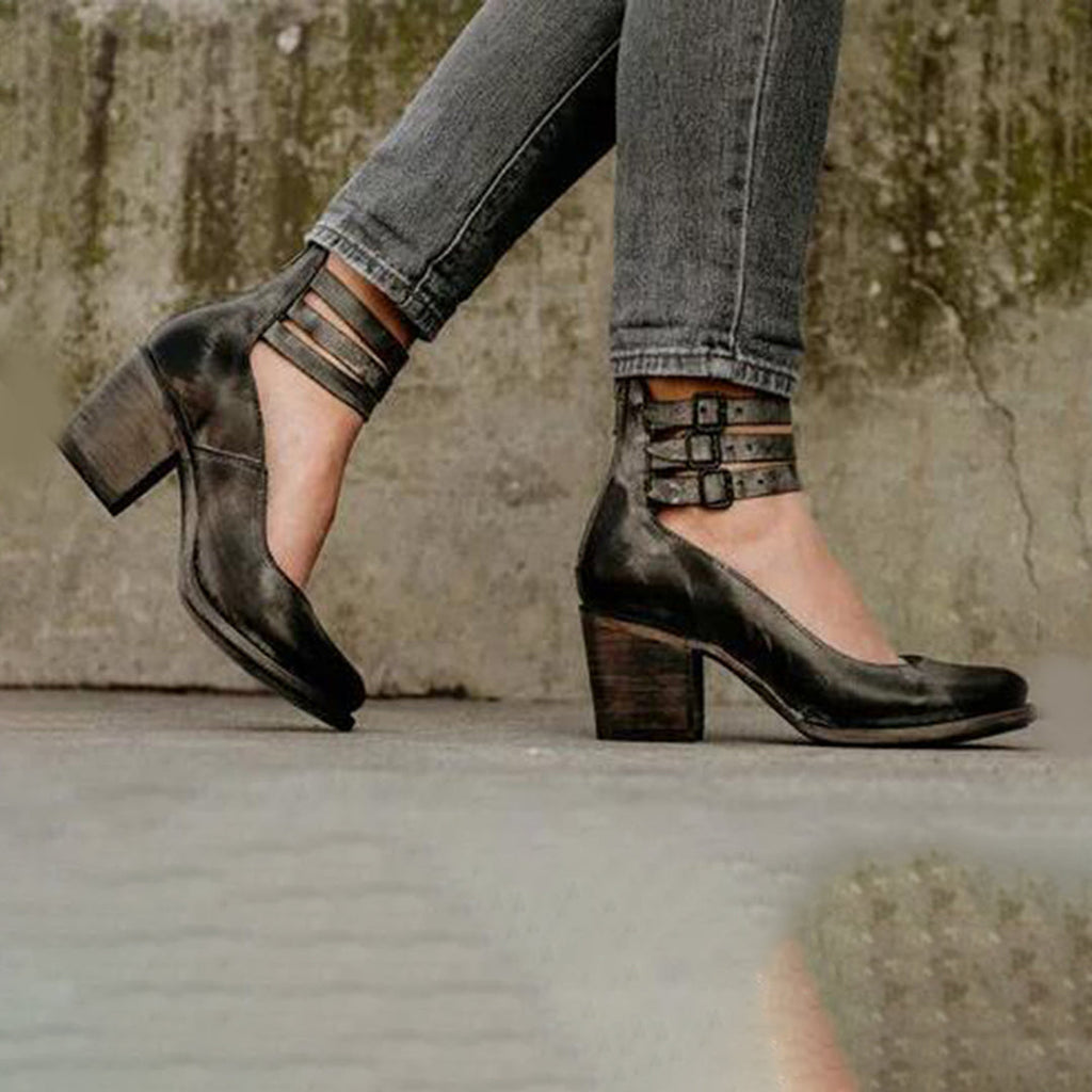 Damenschuhe | Blockabsatz & Sicherer Knöchelriemen