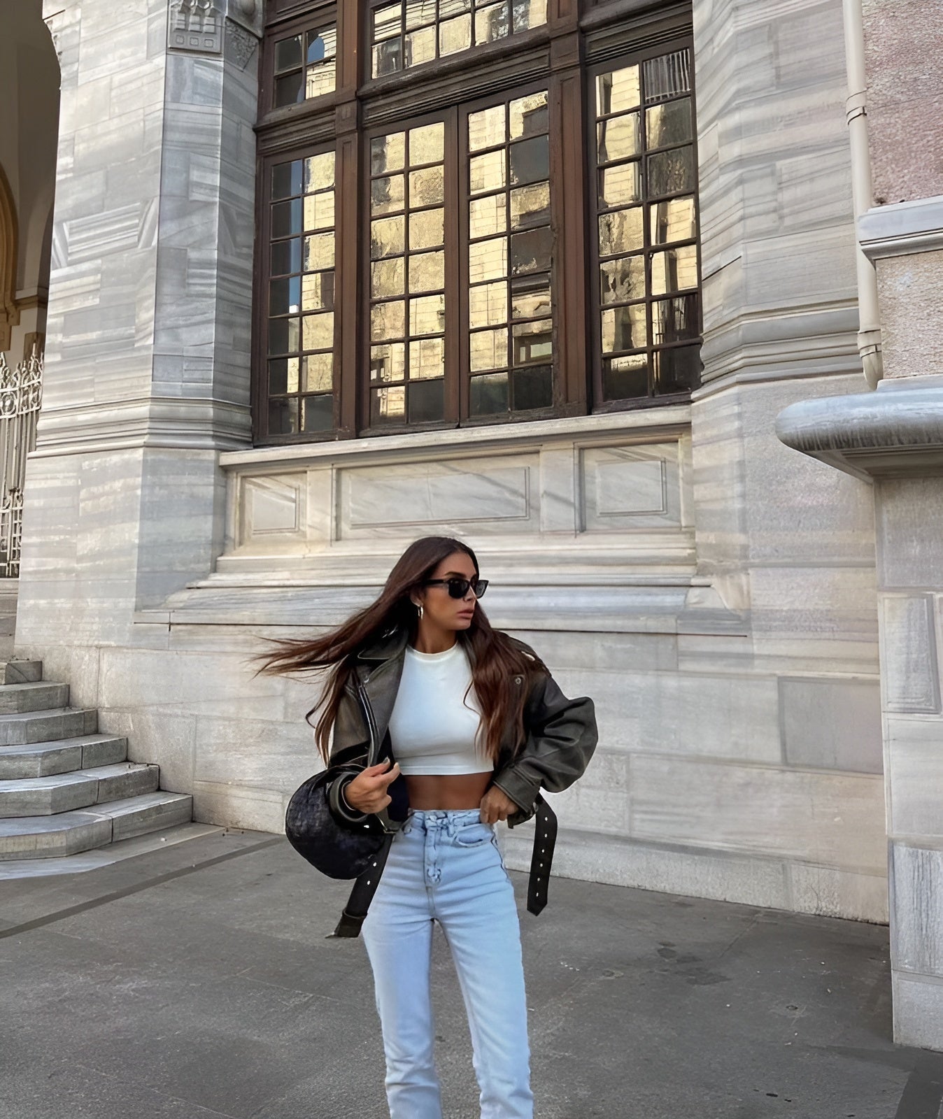 Daphne - Kurze Vintage Lederjacke