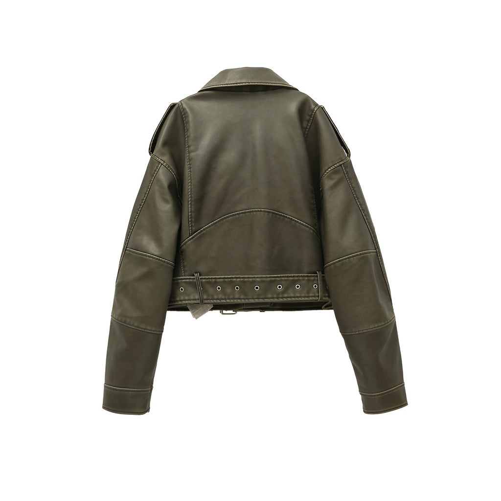 Daphne - Kurze Vintage Lederjacke