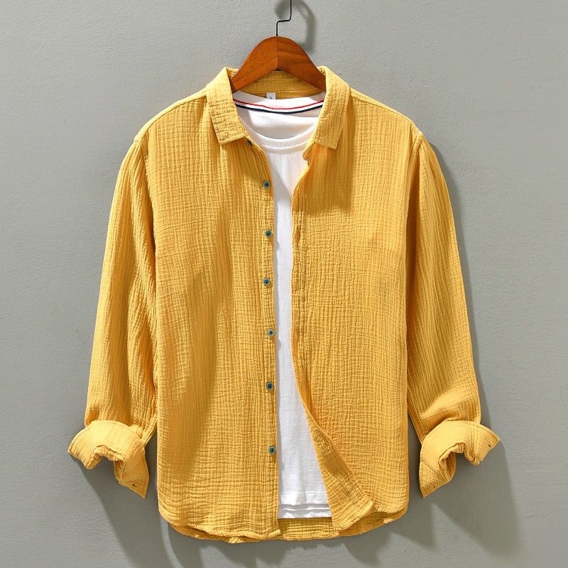 Herren Casual Waffel Sommer Hemd