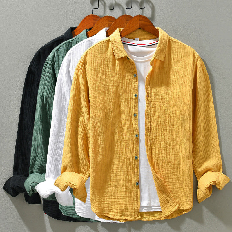 Herren Casual Waffel Sommer Hemd