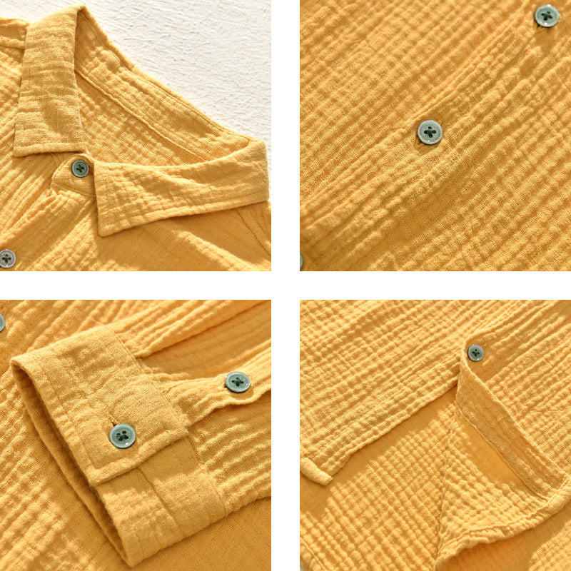 Herren Casual Waffel Sommer Hemd