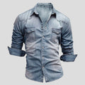 Denim Hemd Herren | Druckknopfleiste & Brusttaschen