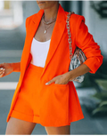 Kira | Damen Blazer Set mit Shorts Elegant Einfarbig Sommer