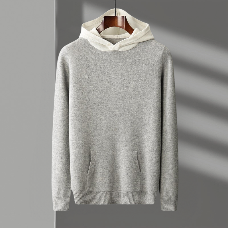 Kapuzenpullover Herren | Strickdesign & Kontrastkapuze