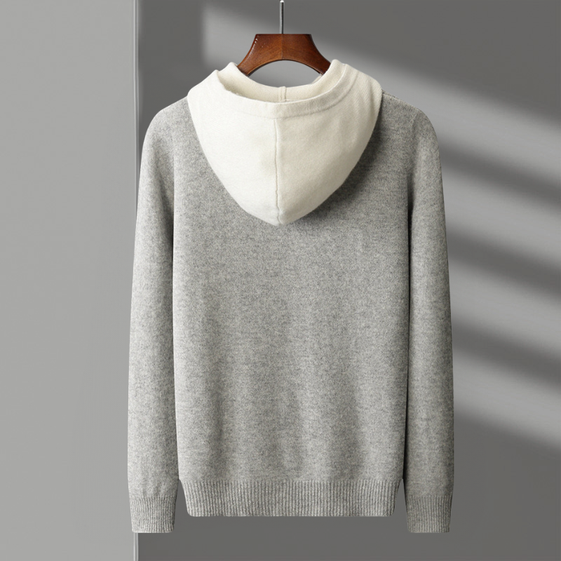 Kapuzenpullover Herren | Strickdesign & Kontrastkapuze