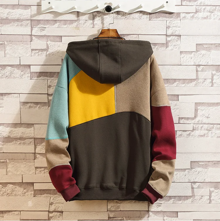 Kapuzenpullover Herren | Patchwork-Design & Kängurutasche