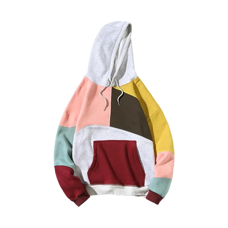 Kapuzenpullover Herren | Patchwork-Design & Kängurutasche