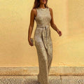 Einteiler Damen Jumpsuit | Pailletten-Glanz & Taillenbetont