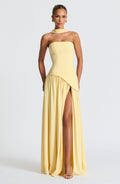 Damen Bandeau Seitenschlitzen Maxikleid