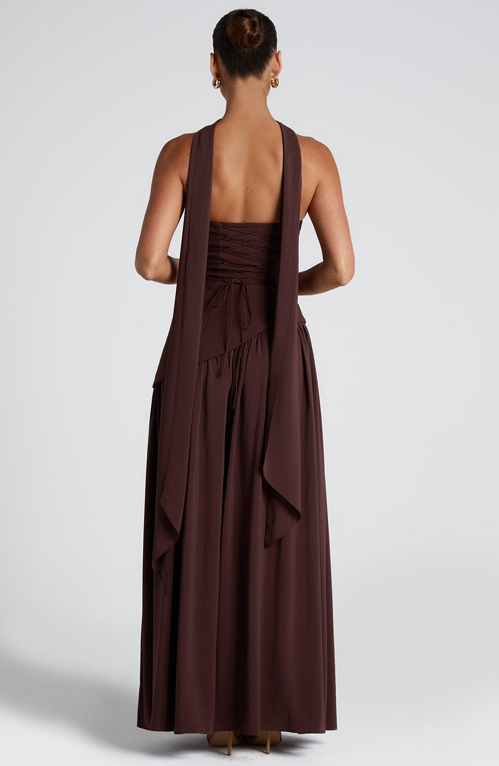 Damen Bandeau Seitenschlitzen Maxikleid