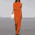 Mona | Damen Jumpsuit Ärmellos Stehkragen Weites Bein Elegant