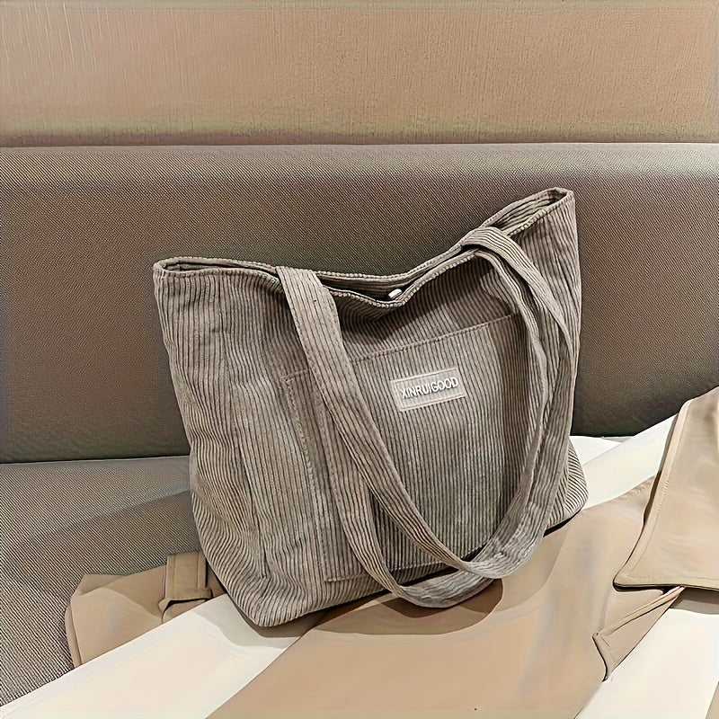 Elegante Damen-Cordhandtasche aus vielseitigem veganem Leder