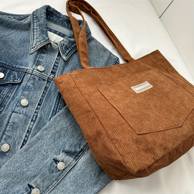 Elegante Damen-Cordhandtasche aus vielseitigem veganem Leder