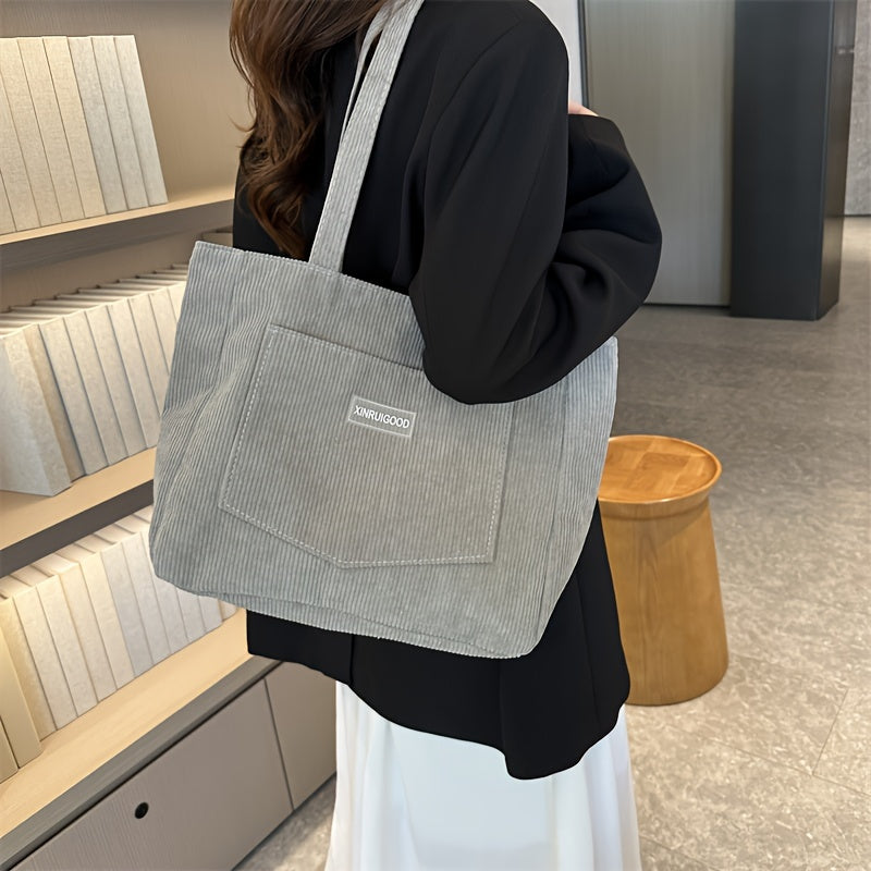 Elegante Damen-Cordhandtasche aus vielseitigem veganem Leder