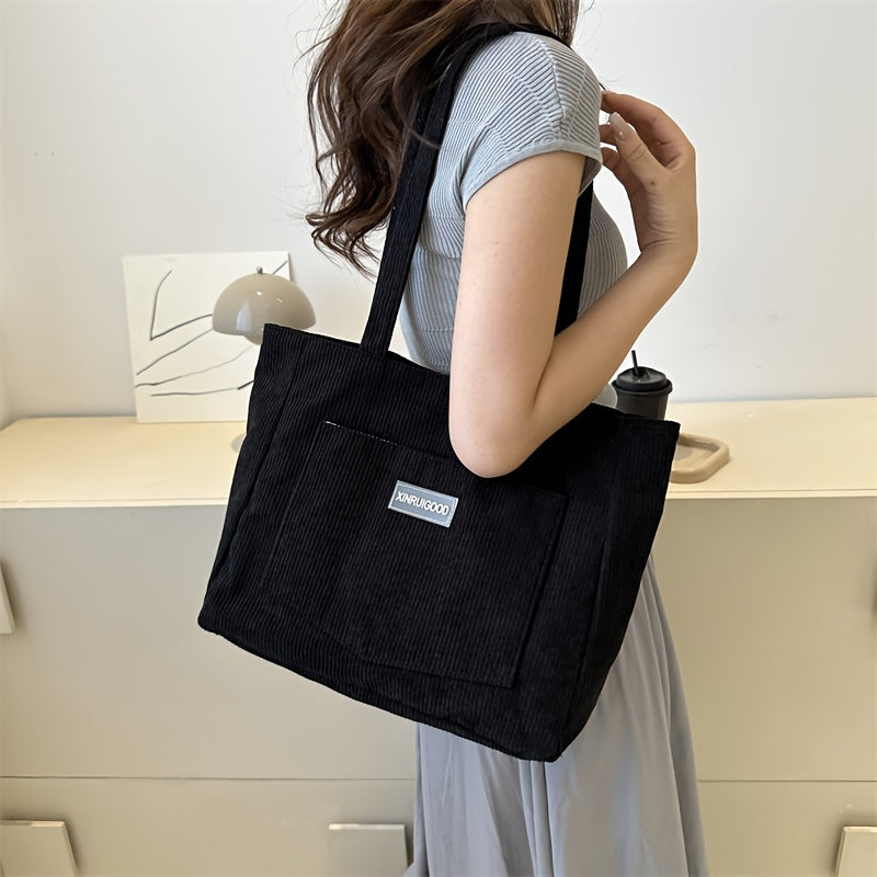 Elegante Damen-Cordhandtasche aus vielseitigem veganem Leder