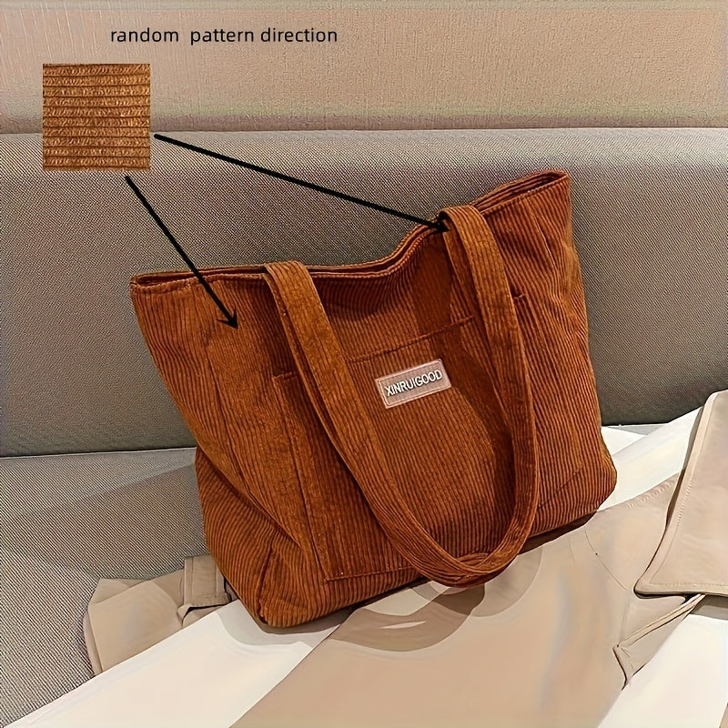 Elegante Damen-Cordhandtasche aus vielseitigem veganem Leder