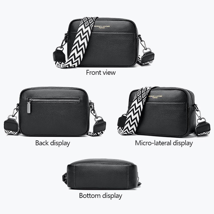 Elegante Damen-Handtasche aus echtem Leder, strapazierfähiges Polyester-Baumwoll-Mischgewebe