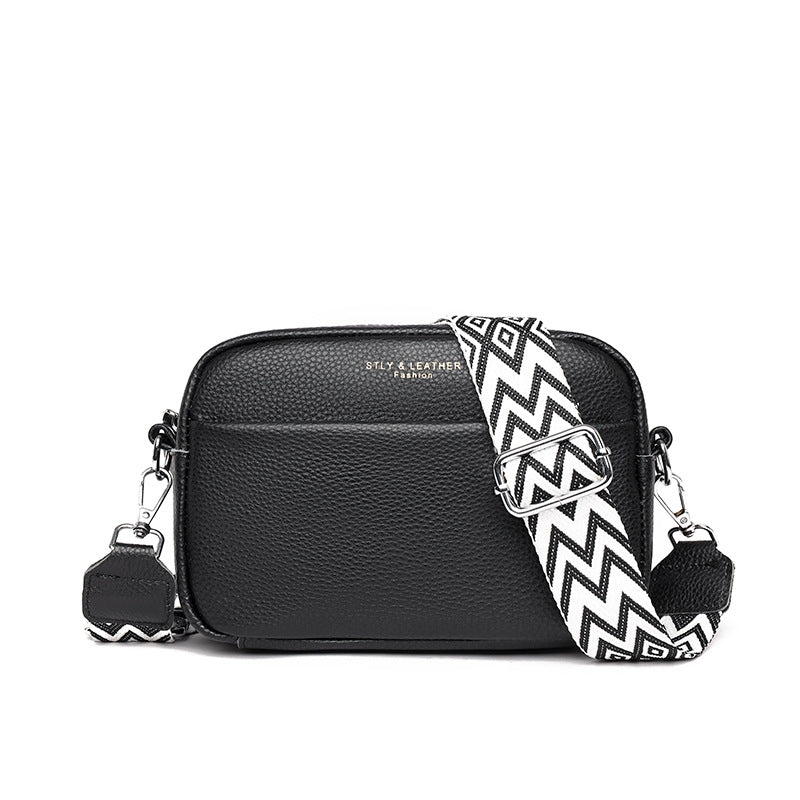 Elegante Damen-Handtasche aus echtem Leder, strapazierfähiges Polyester-Baumwoll-Mischgewebe