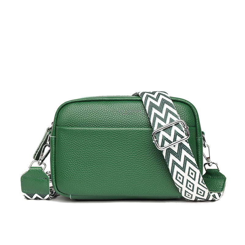 Elegante Damen-Handtasche aus echtem Leder, strapazierfähiges Polyester-Baumwoll-Mischgewebe
