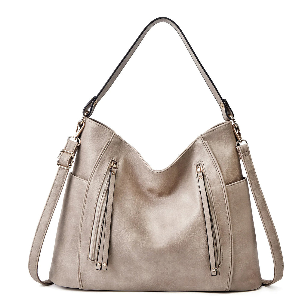 Elegante Damen-Schultertasche, geräumig, aus PU