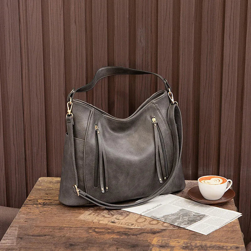 Elegante Damen-Schultertasche, geräumig, aus PU