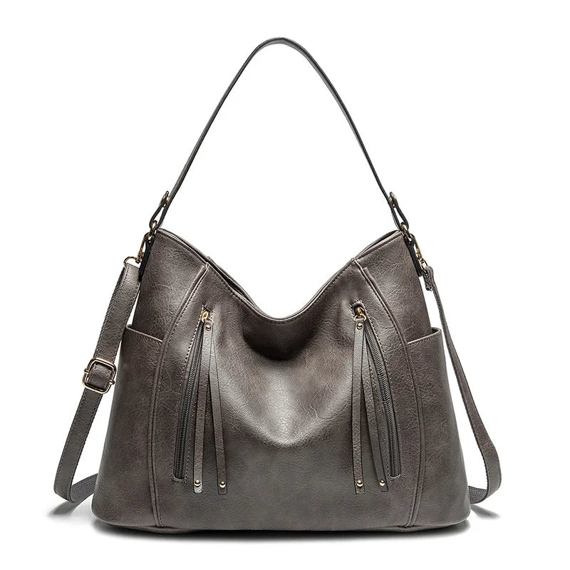 Elegante Damen-Schultertasche, geräumig, aus PU