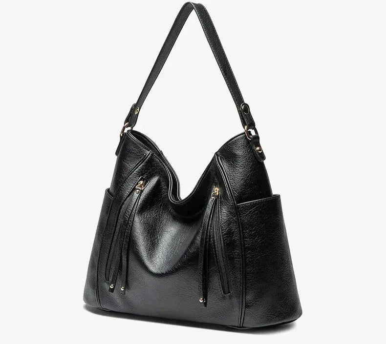 Elegante Damen-Schultertasche, geräumig, aus PU