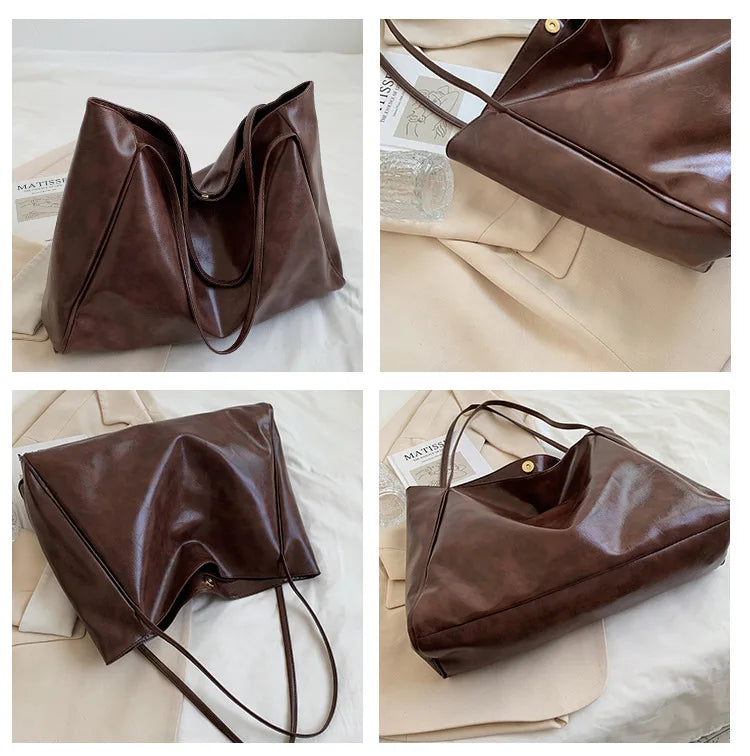 Elegante Damen-Schultertasche, mittelgroß, aus hochwertigem Synthetikgewebe