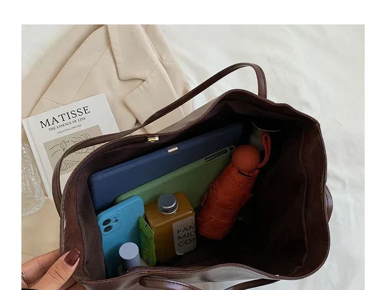 Elegante Damen-Schultertasche, mittelgroß, aus hochwertigem Synthetikgewebe