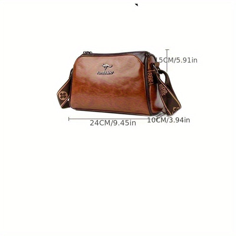Elegante Damen-Umhängetasche aus funktionalem veganem Leder