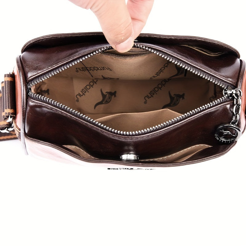 Elegante Damen-Umhängetasche aus funktionalem veganem Leder