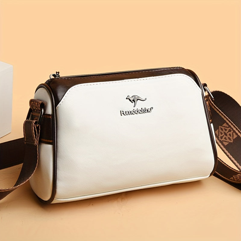 Elegante Damen-Umhängetasche aus funktionalem veganem Leder