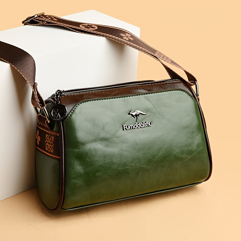 Elegante Damen-Umhängetasche aus funktionalem veganem Leder