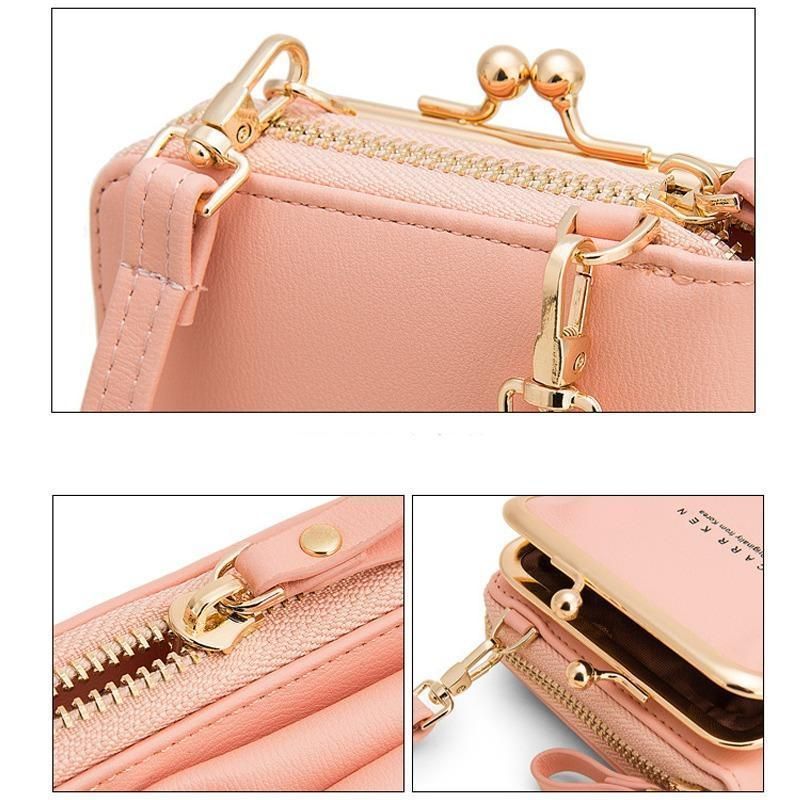 Elegante Damen-Umhängetasche für Handys aus strapazierfähigem PU-Leder