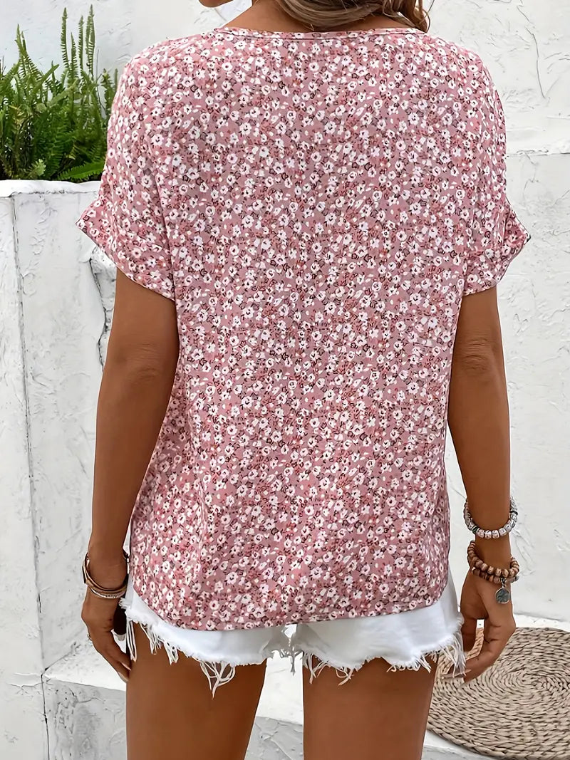 Elegante Damenbluse Mit Blumendruck – Leicht, Luftig Und Vielseitig Für Sommerliche Anlässe