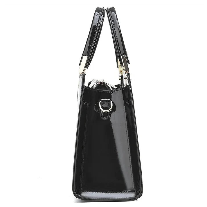 Elegante Damenhandtasche aus echtem Leder mit stilvollem Hochglanzfinish