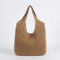 Elegante Strandtasche aus Stroh für Damen, großes Fassungsvermögen, Korbgeflecht