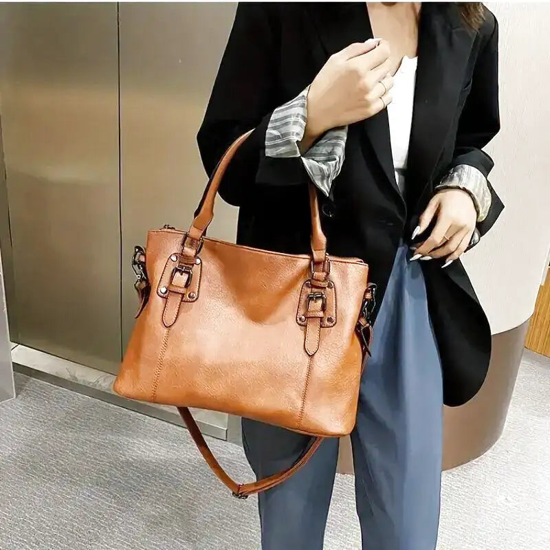 Elegante Vintage-Handtasche für Damen, weiches Material, großes Fassungsvermögen