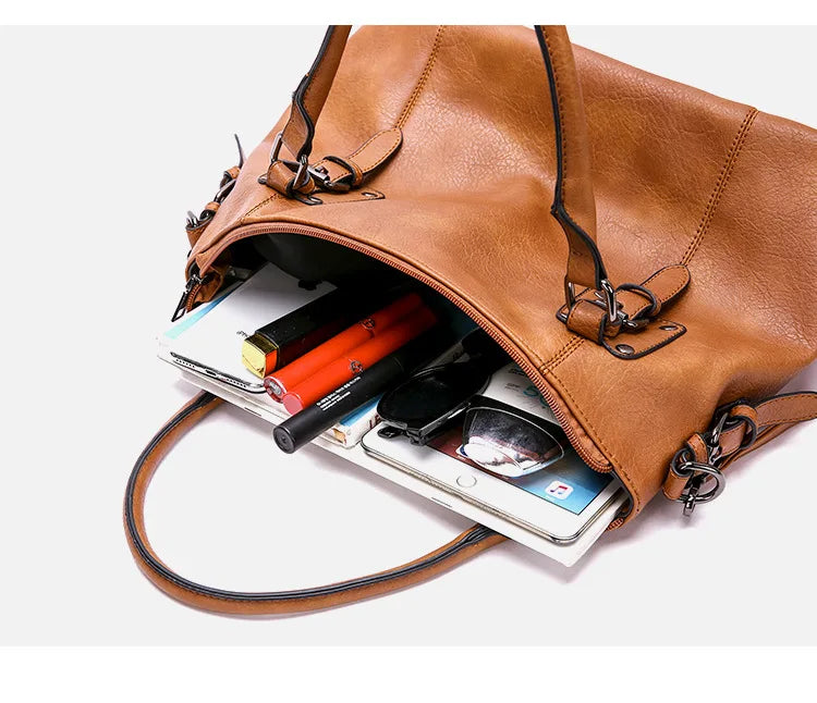Elegante Vintage-Handtasche für Damen, weiches Material, großes Fassungsvermögen