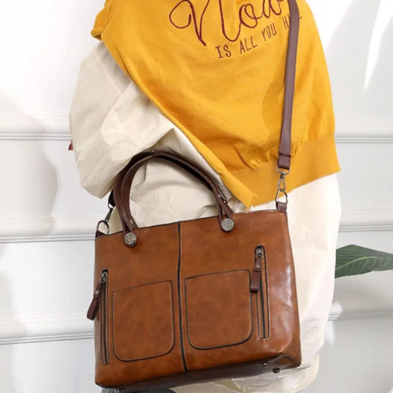 Elegante Vintage-Handtasche für Damen aus strapazierfähigem Stoff