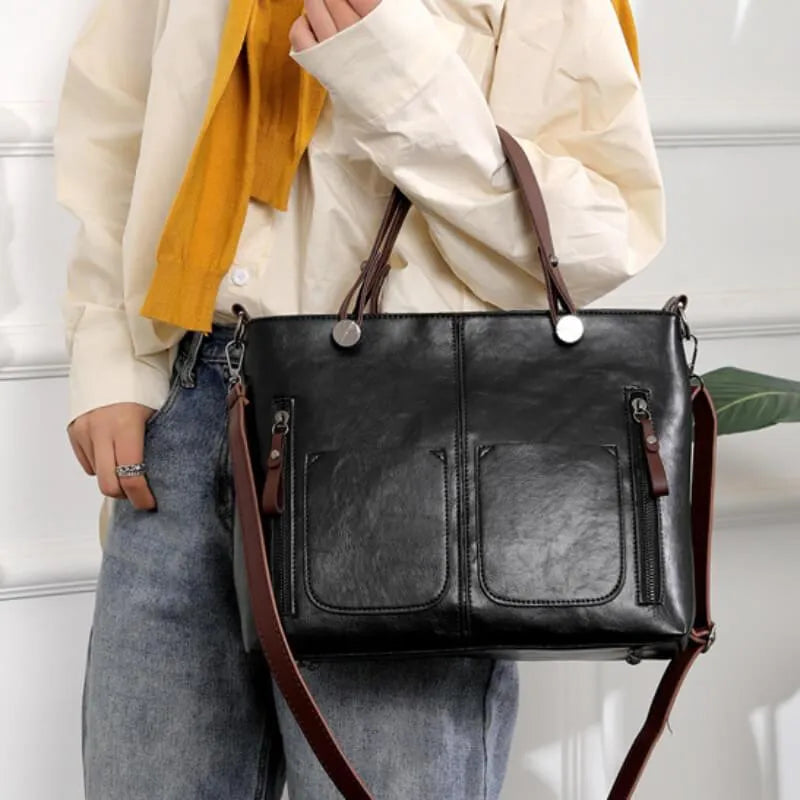 Elegante Vintage-Handtasche für Damen aus strapazierfähigem Stoff