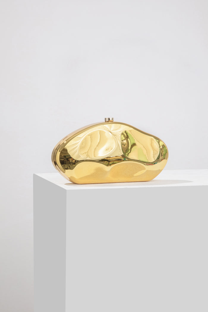 Elegante, strukturierte Damen-Clutch in Goldoptik – Luxus