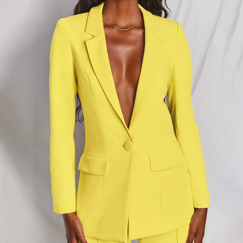 Eleganter Damen Blazer und Hosenanzug für Herbstanlässe