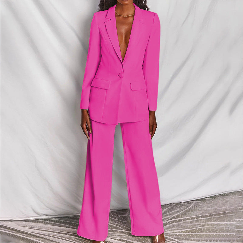 Eleganter Damen Blazer und Hosenanzug für Herbstanlässe